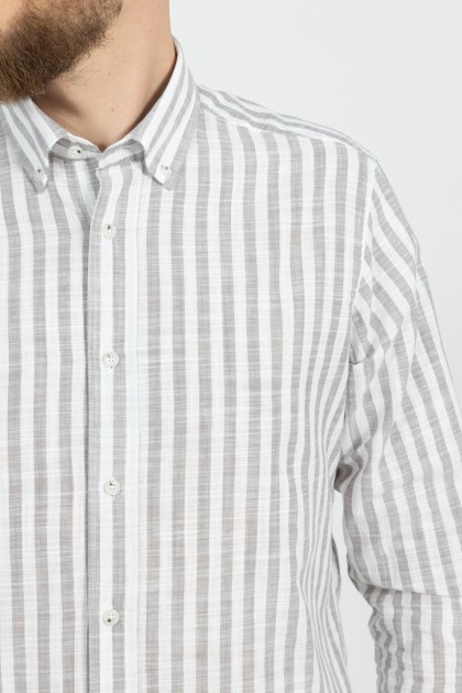 CAMASA CASUAL  GRI REGULAR FIT D'S DAMAT