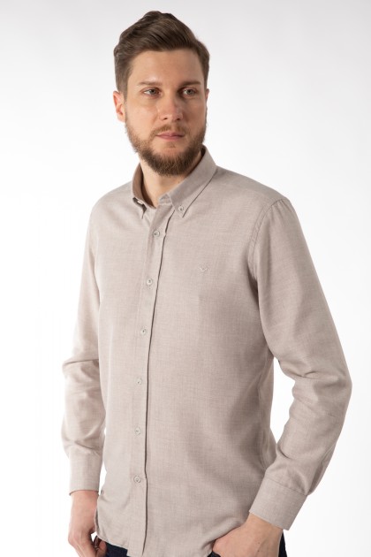 CAMASA CASUAL BEJ REGULAR FIT  D'S DAMAT