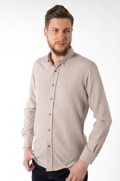 CAMASA CASUAL BEJ REGULAR FIT  D'S DAMAT