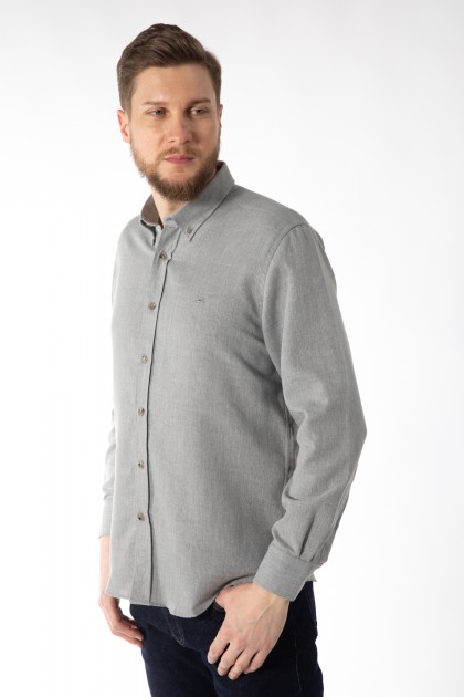 CAMASA CASUAL GRI REGULAR FIT  D'S DAMAT