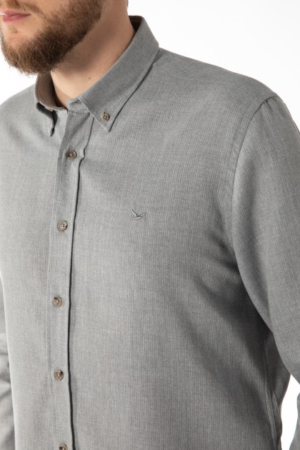 CAMASA CASUAL GRI REGULAR FIT  D'S DAMAT
