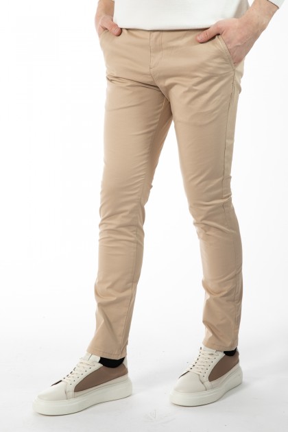 PANTALONI CASUAL BEJ SLIM FIT D'S DAMAT