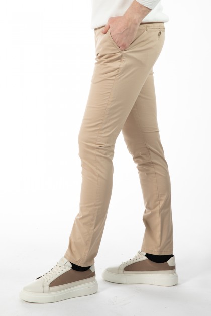PANTALONI CASUAL BEJ SLIM FIT D'S DAMAT