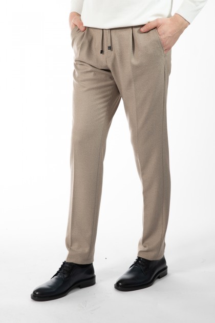 PANTALONI CASUAL BEJ SLIM FIT D'S DAMAT