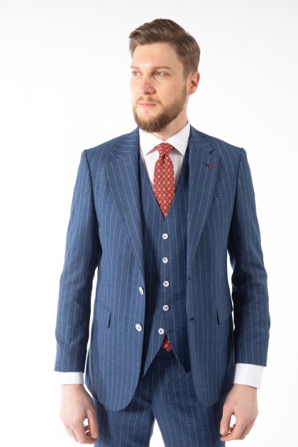 COSTUM ALBASTRU REGULAR FIT D'S DAMAT