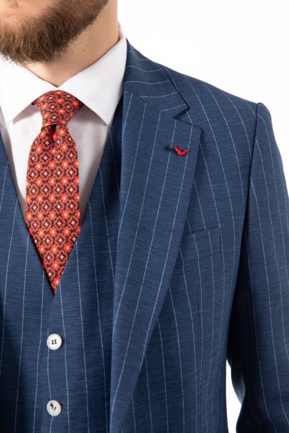COSTUM ALBASTRU REGULAR FIT D'S DAMAT