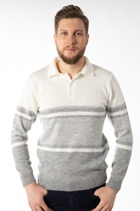 PULOVER ECRU SLIM FIT TWN