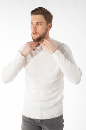 PULOVER ECRU SLIM FIT TWN