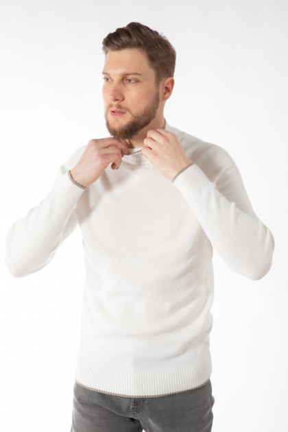 PULOVER ECRU SLIM FIT TWN
