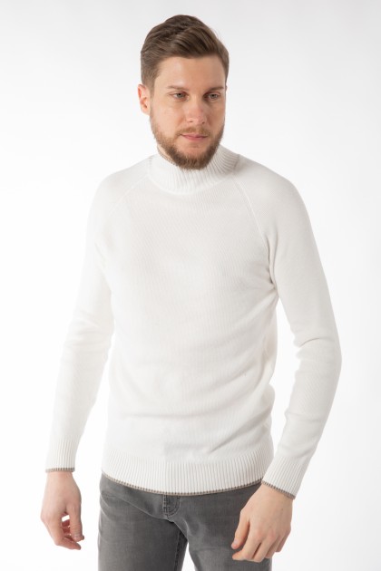 PULOVER ECRU SLIM FIT TWN