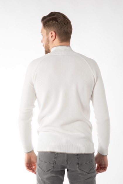 PULOVER ECRU SLIM FIT TWN