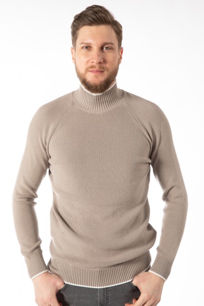 PULOVER BEJ SLIM FIT TWN