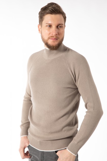 PULOVER BEJ SLIM FIT TWN