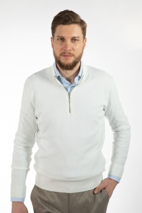 PULOVER ECRU SLIM FIT TWN