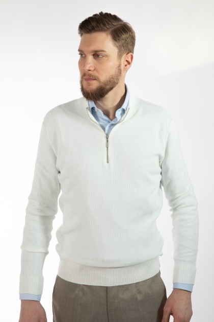 PULOVER ECRU SLIM FIT TWN