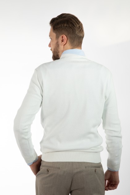 PULOVER ECRU SLIM FIT TWN