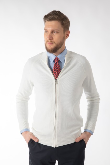 PULOVER ECRU SLIM FIT TWN