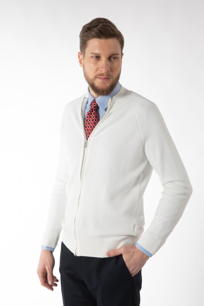 PULOVER ECRU SLIM FIT TWN