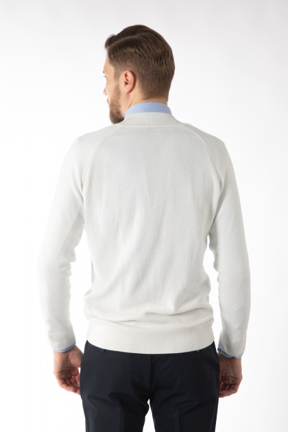 PULOVER ECRU SLIM FIT TWN