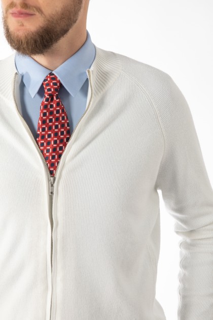PULOVER ECRU SLIM FIT TWN
