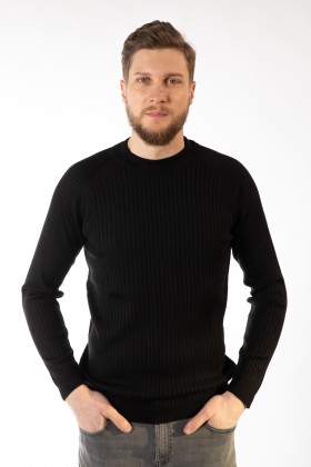 PULOVER NEGRU SLIM FIT TWN