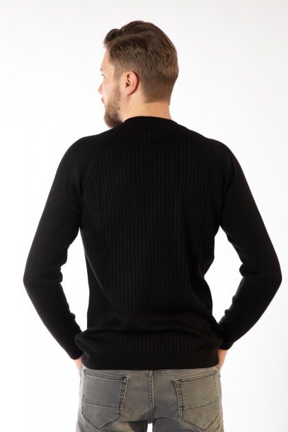 PULOVER NEGRU SLIM FIT TWN
