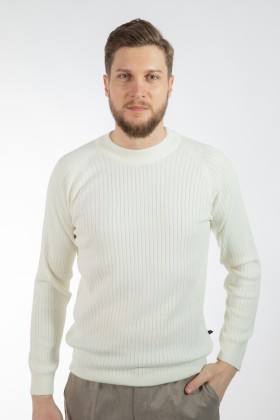 PULOVER ECRU SLIM FIT TWN