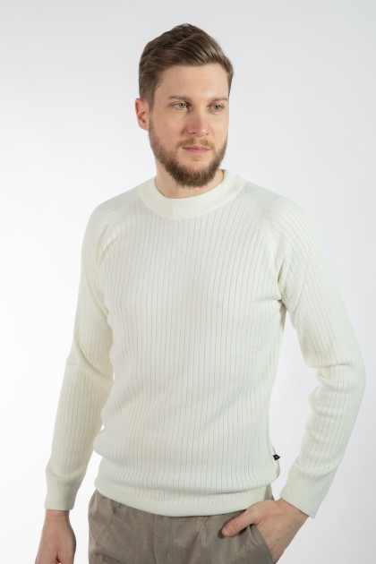 PULOVER ECRU SLIM FIT TWN
