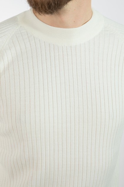 PULOVER ECRU SLIM FIT TWN