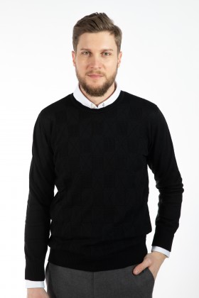 PULOVER NEGRU REGULAR FIT D'S DAMAT