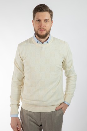 PULOVER ECRU REGULAR FIT D'S DAMAT