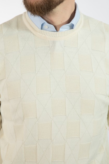 PULOVER ECRU REGULAR FIT D'S DAMAT