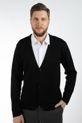 PULOVER NEGRU REGULAR FIT D'S DAMAT