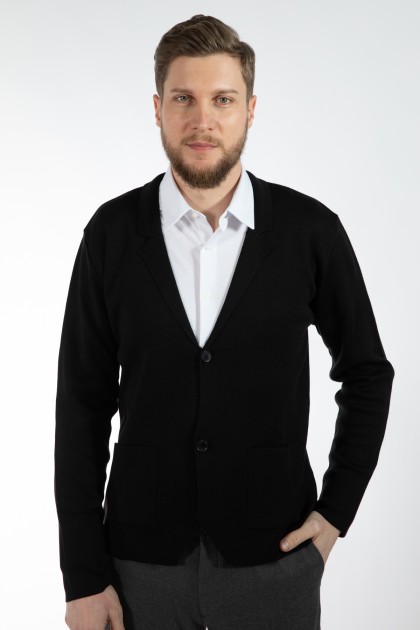 PULOVER NEGRU REGULAR FIT D'S DAMAT