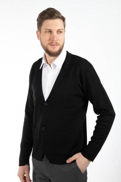 PULOVER NEGRU REGULAR FIT D'S DAMAT
