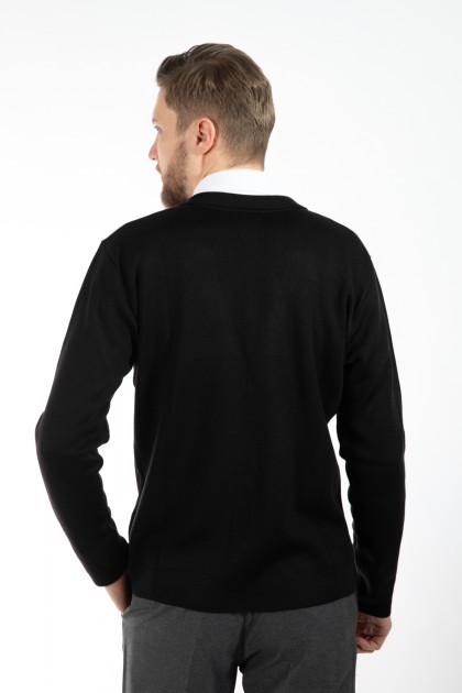 PULOVER NEGRU REGULAR FIT D'S DAMAT