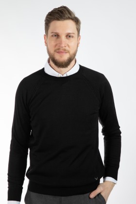 PULOVER NEGRU REGULAR FIT D'S  DAMAT