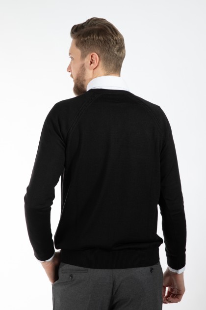 PULOVER NEGRU REGULAR FIT D'S  DAMAT