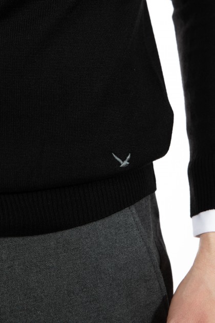 PULOVER NEGRU REGULAR FIT D'S  DAMAT