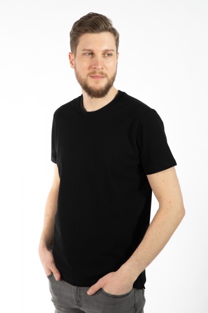 TRICOU NEGRU REGULAR FIT D'S DAMAT