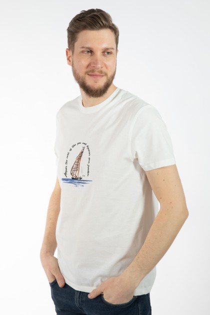 TRICOU ECRU REGULAR FIT D'S DAMAT